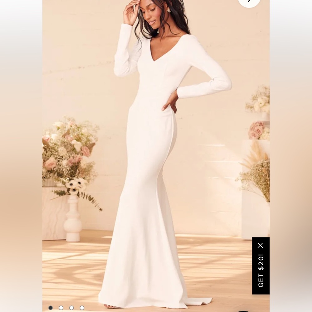 Long sleeve wedding dress (white)
